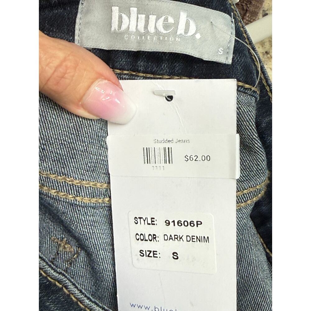 Blueb. Collection Studded Bejeweled dark denim jeans S $62 retail NWT 91606P - Picture 7 of 7